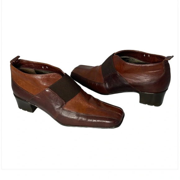 SESTO MEUCCI 2 Tone Italian Leather Bootie Nutmeg Hovercraft Sole Funky Size 6 - Picture 2 of 12